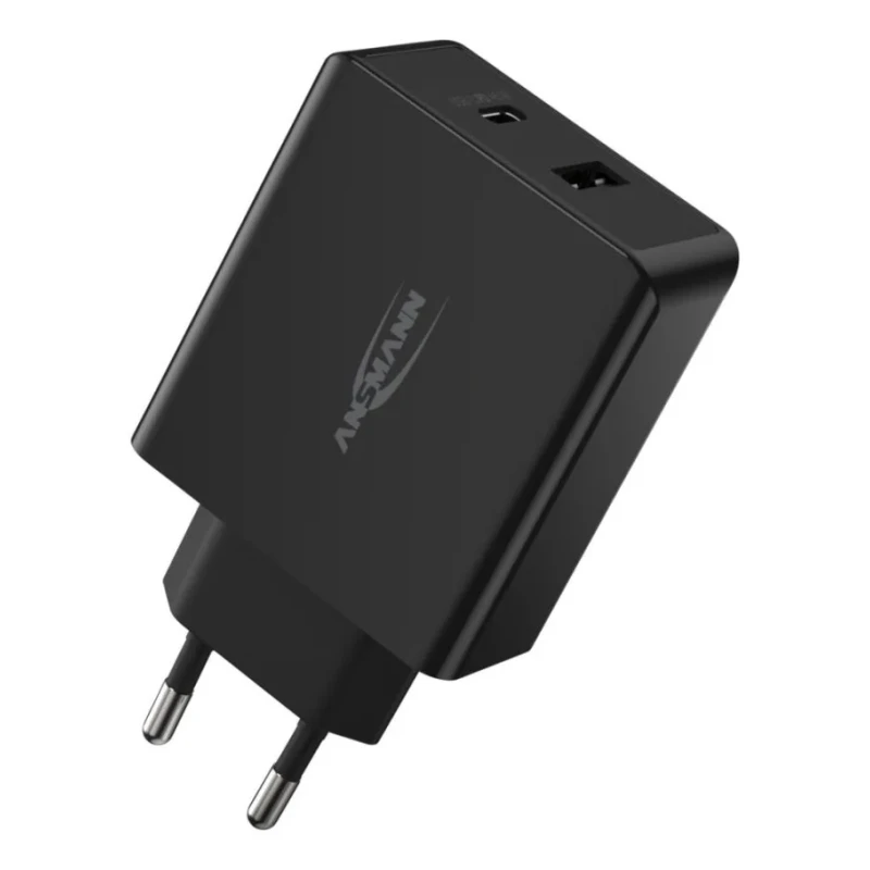 Ansmann 2 Output USB Type C AC/DC Adapter EU Plug 20V DC Output 3A 45W HC245PD 1001-0095