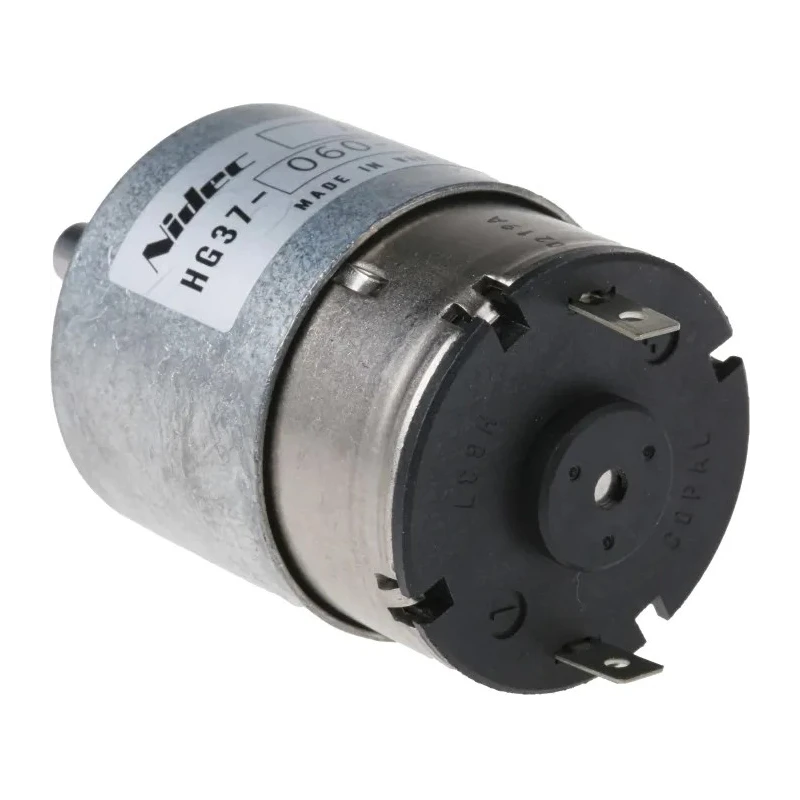 Nidec Components Geared DC Motor 12V DC 20 Ncm Torque 70 RPM 6 mm Shaft Diameter HG37-060-AA-00