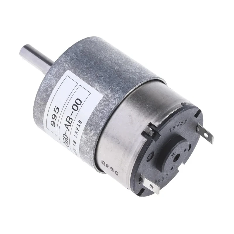 Nidec Components Geared DC Motor 24V DC 70rpm 20 Ncm Torque Steel Shaft 6mm HG37-060-AB-00