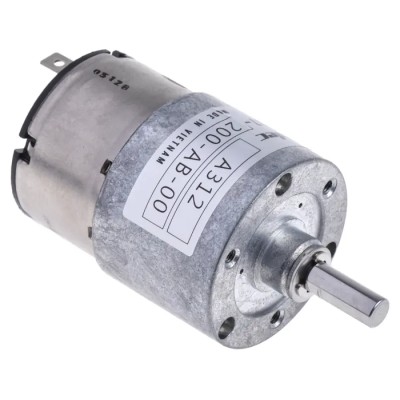 Nidec Components Geared DC Geared Motor 24V DC 59 Ncm Torque 22 RPM 6 mm Shaft Diameter HG37-200-AB-00