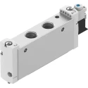 Festo Pneumatic Solenoid Valve 5/2 Monostable Electric 24V, 1/4 in Port, Wrought Aluminium Alloy Body VUVG-L18-M52-MT-G14-1P3