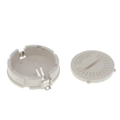 RS PRO Battery Holder for CR2450 Cell Surface Mount High Temperature Thermoplastic Leaf Spring Termination CR2450