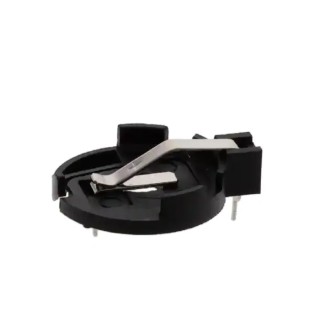 RS PRO CR2032 Battery Holder Leaf Spring Through Hole Polybutylene Terephthalate Body 6.6mm Height 20mm Diameter CR2032