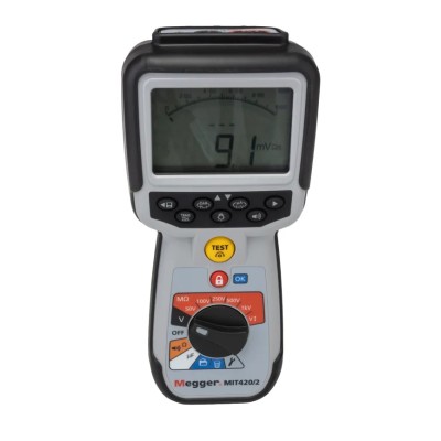 Megger Insulation Tester MIT420 2, 10 V Min, 1 kV Max, 200 GΩ, CAT IV, 205mA Test Current MIT420