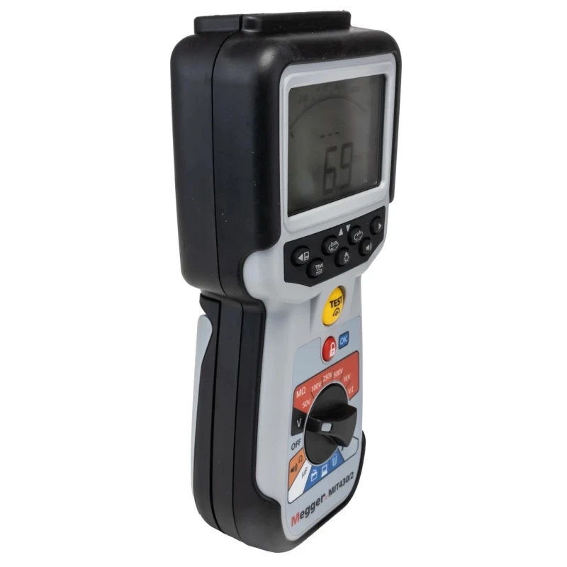 Megger Digital Insulation Tester with Analogue and Dual Digital Display, 10 V Min, 1 kV Max, 200 GΩ Insulation MIT430
