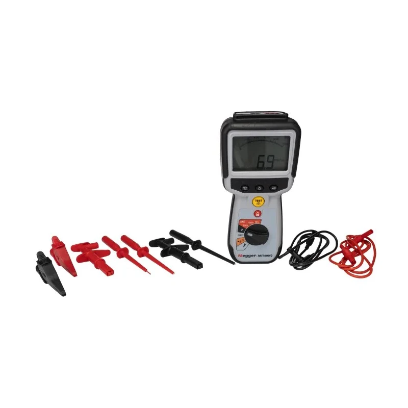 Megger Insulation Tester MIT400 2, 10 V Min, 1 kV Max, 200 GΩ, Analogue Dual Digital Display, Battery Powered MIT400