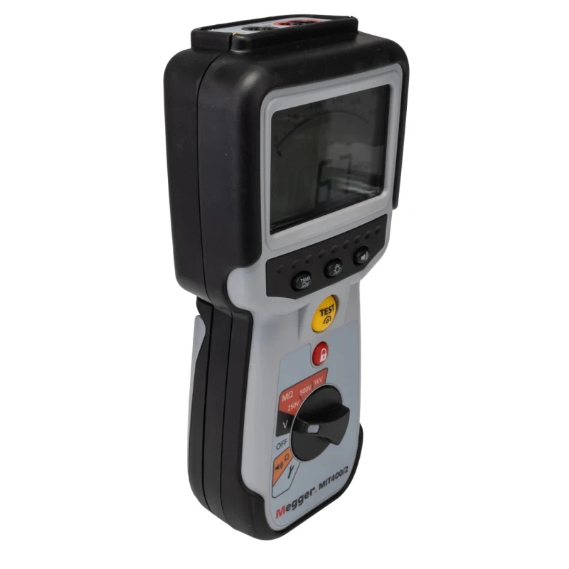 Megger Insulation Tester MIT400 2, 10 V Min, 1 kV Max, 200 GΩ, Analogue Dual Digital Display, Battery Powered MIT400