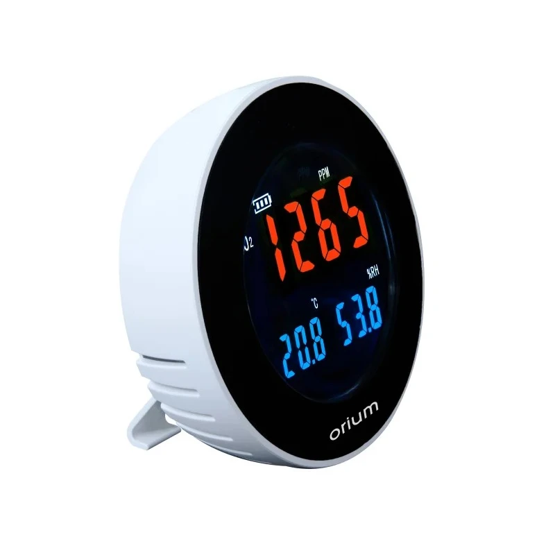 Orium CO2 Sensor Indoor Air Quality Monitor 70 °C Operating Temp, USB Connectivity, Rechargeable Lithium Battery 11334