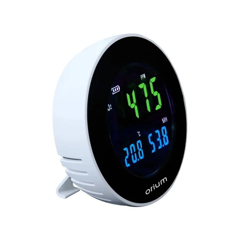 Orium CO2 Sensor Indoor Air Quality Monitor 70 °C Operating Temp, USB Connectivity, Rechargeable Lithium Battery 11334