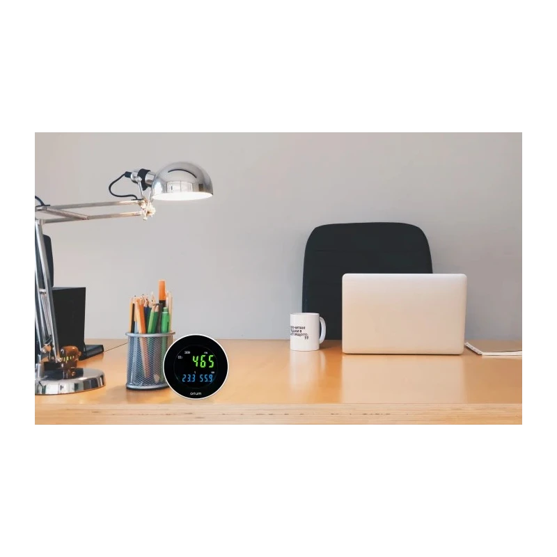 Orium CO2 Sensor Indoor Air Quality Monitor 70 °C Operating Temp, USB Connectivity, Rechargeable Lithium Battery 11334