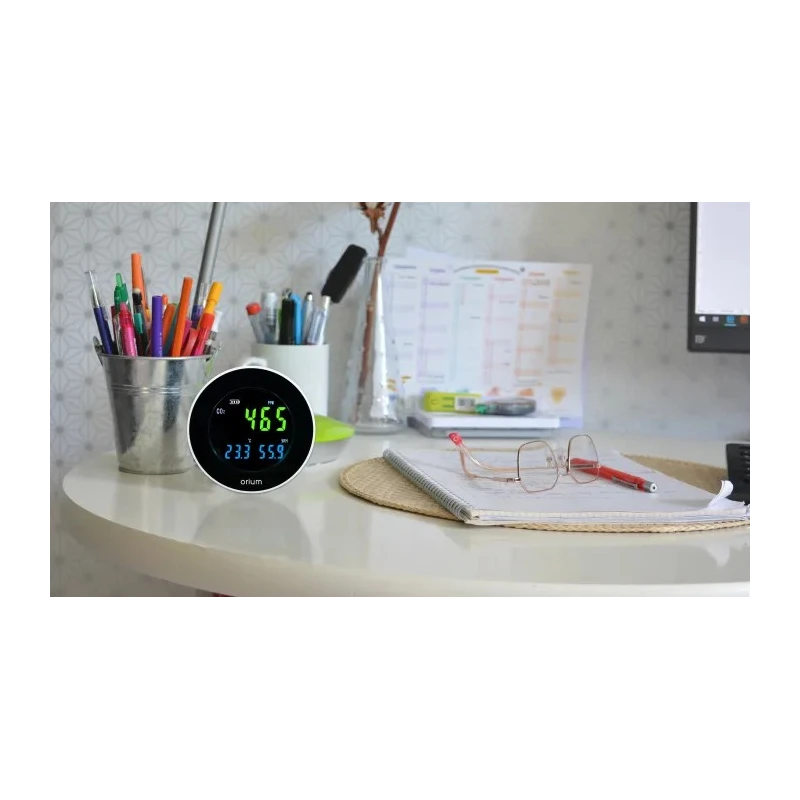 Orium CO2 Sensor Indoor Air Quality Monitor 70 °C Operating Temp, USB Connectivity, Rechargeable Lithium Battery 11334