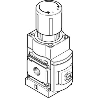 Festo Pneumatic Regulator G 1/4 Inch, Aluminium Body, 14 Bar Max Pressure, ISO8573-1 Certified MS6-LRP-1/4-D4-A8