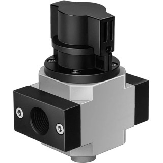 Festo Pneumatic Manual Control Valve HE Series, 3/2 Bistable, G 1/4 Port, 16 Bar Max Pressure, Die Cast HE-1/4-D-MINI