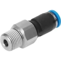 Festo Polybutylene Terephthalate Pneumatic Rotary Union, R Thread 3.4 mm, 6mm Push-in, 14 bar, 500rpm QSR-1/4-6