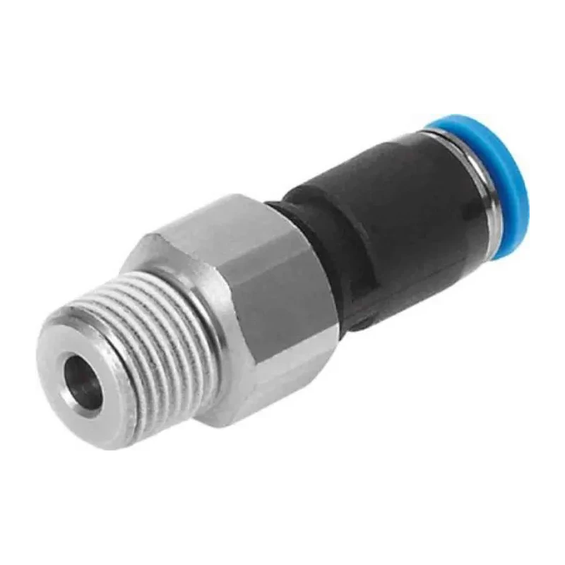 Festo Polybutylene Terephthalate Pneumatic Rotary Union, R Thread 3.4 mm, 6mm Push-in, 14 bar, 500rpm QSR-1/4-6