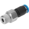 Festo Polybutylene Terephthalate Pneumatic Rotary Union, R Thread 3.4 mm, 6mm Push-in, 14 bar, 500rpm QSR-1/4-6