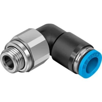 Festo Polybutylene Terephthalate Pneumatic Rotary Union Push-in Tube Connection Size 6mm 90° QSRL-G1/4-6