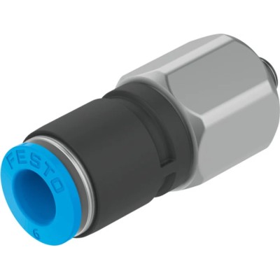 Festo Pneumatic Rotary Union Polybutylene Terephthalate Material M5 Male Threaded Push-In Tube Connection 6mm 14 QSR-M5-6