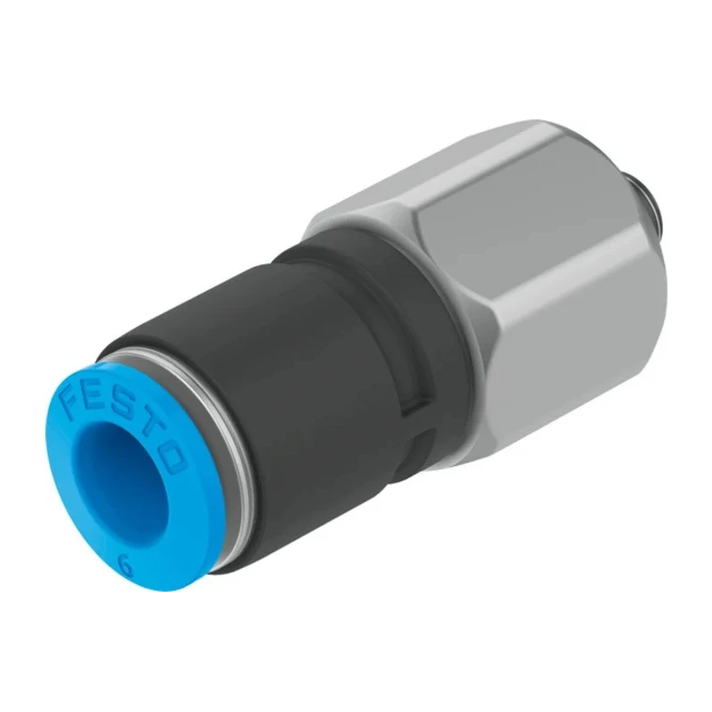 Festo Pneumatic Rotary Union Polybutylene Terephthalate Material M5 Male Threaded Push-In Tube Connection 6mm 14 QSR-M5-6