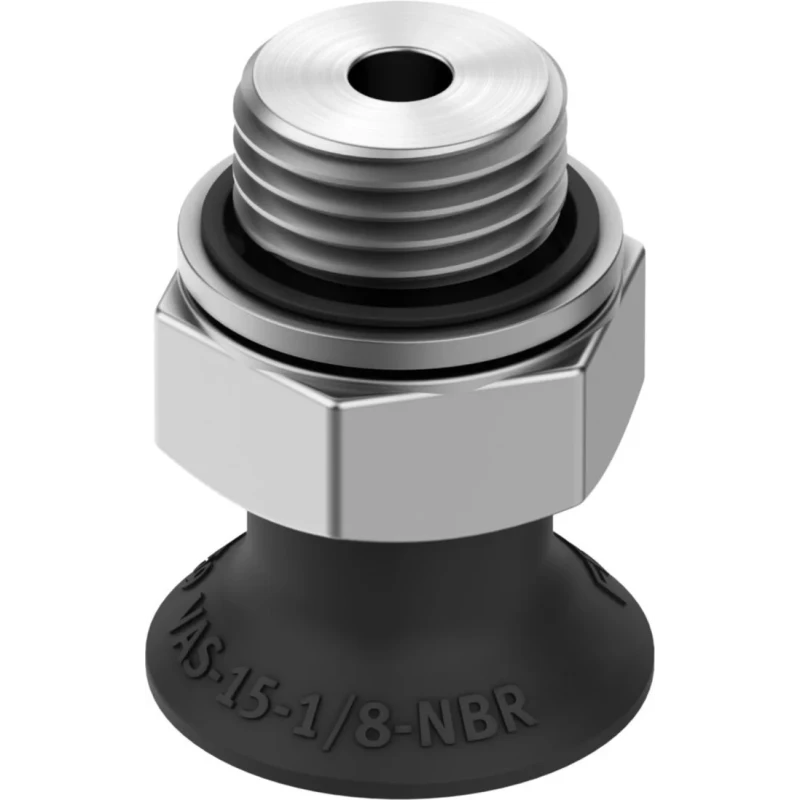 Festo Pneumatic Suction Cup 12 mm Flat Nitrile Rubber (NBR) Pad with G 1/8 Mounting Thread VAS-15-1/8-NBR