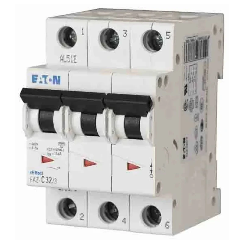Eaton xEffect Miniature Circuit Breaker, 3-Pole, 63A, Type D, 415V AC, 96V DC, 10 kA Breaking Capacity 115375 FAZ-D63/3