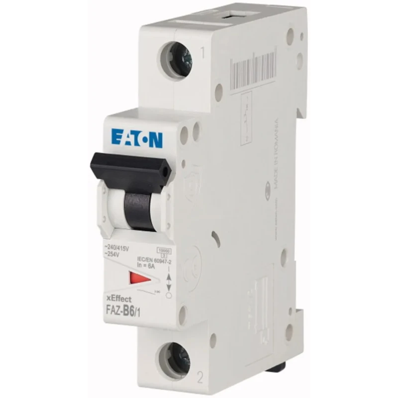 RS PRO xEffect Miniature Circuit Breaker, 1-Pole, 6A, Type B, 240V AC, 48V DC, 10kA Breaking Capacity 278529 FAZ-B6/1