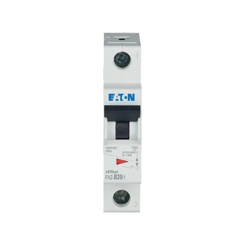 Eaton xEffect Miniature Circuit Breaker, 1-Pole, 20A, Type B Tripping, 240V AC, 48V DC, 10kA Breaking 278536 FAZ-B20/1