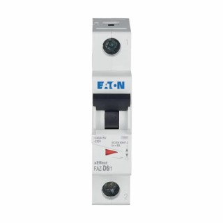 Eaton xEffect Miniature Circuit Breaker, 1-Pole, 6A, Type D, 240V AC, 48V DC, 10 kA Breaking Capacity 278578 FAZ-D6/1