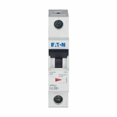 Eaton xEffect Miniature Circuit Breaker, 1-Pole, 6A, Type D, 240V AC, 48V DC, 10 kA Breaking Capacity 278578 FAZ-D6/1