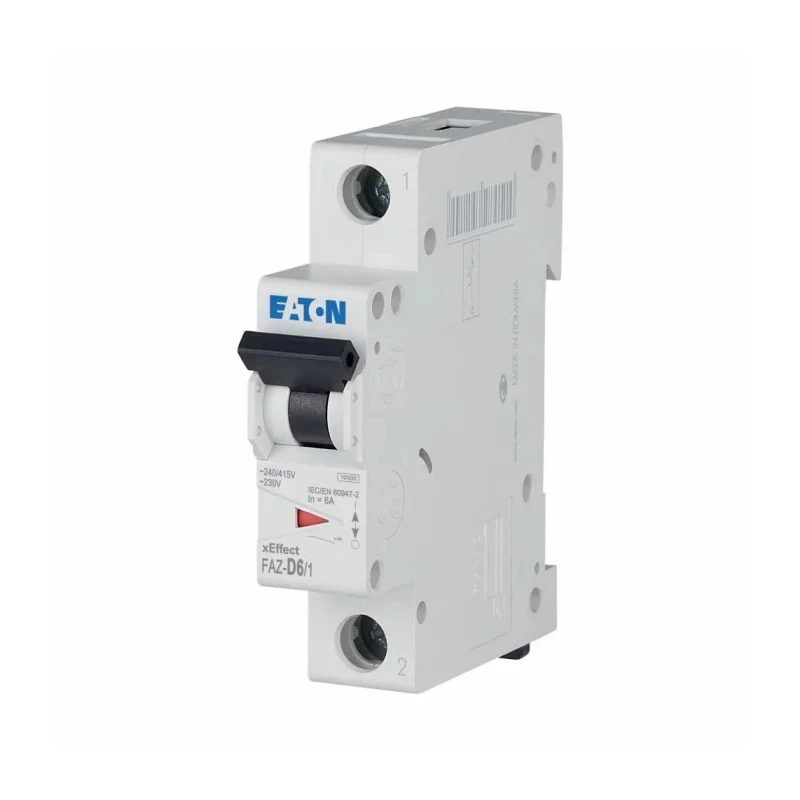 Eaton xEffect Miniature Circuit Breaker, 1-Pole, 6A, Type D, 240V AC, 48V DC, 10 kA Breaking Capacity 278578 FAZ-D6/1