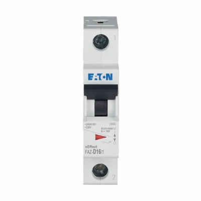 Eaton xEffect FAZ Miniature Circuit Breaker 1-Pole 16A Type D 240V AC 48V DC 10kA Breaking Capacity 278584 FAZ-D16/1