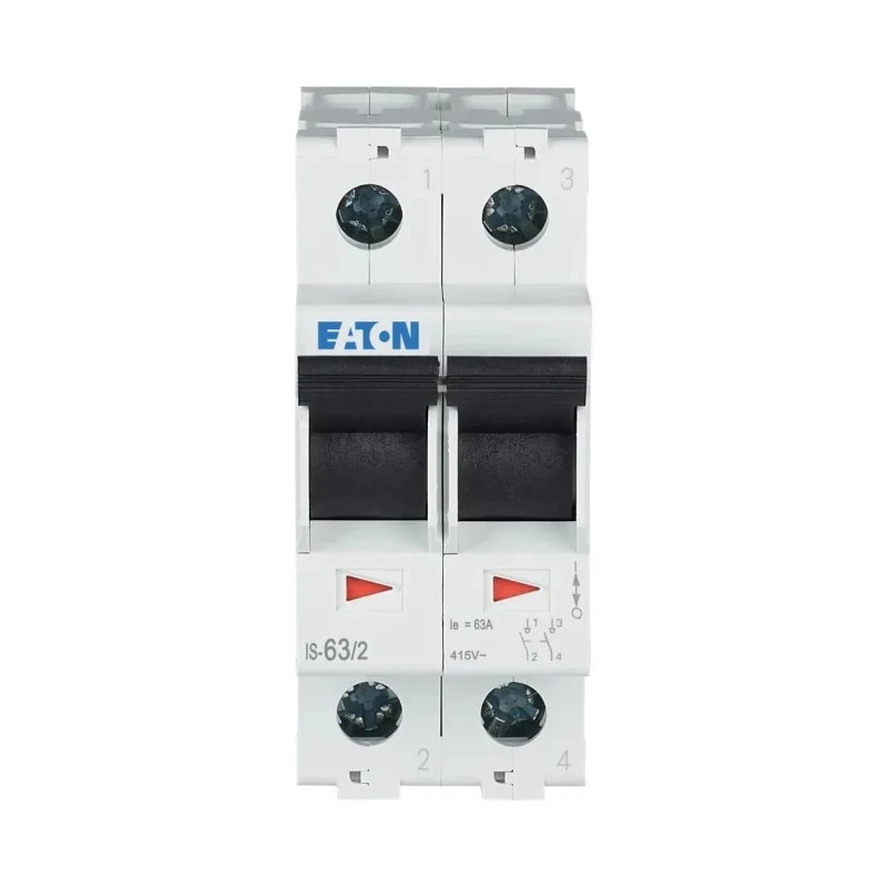 Eaton 2-Pole Surface Isolator Switch 63A 240V AC IP40 Black Handle 