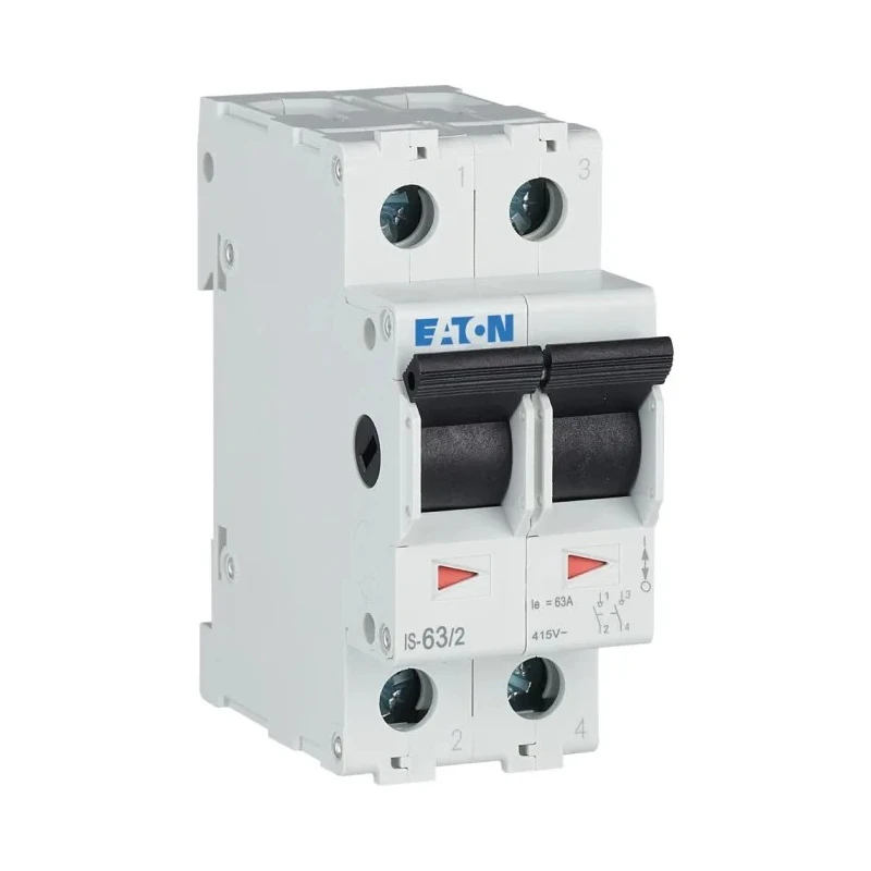 Eaton 2-Pole Surface Isolator Switch 63A 240V AC IP40 Black Handle 
