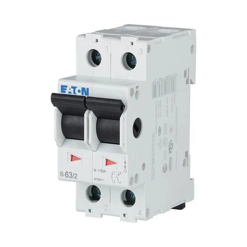 Eaton 2-Pole Surface Isolator Switch 63A 240V AC IP40 Black Handle 