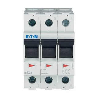 Eaton 3-Pole Surface Mount Isolator Switch, IP40, 63A, Screw Terminal, Black Handle, Model 
