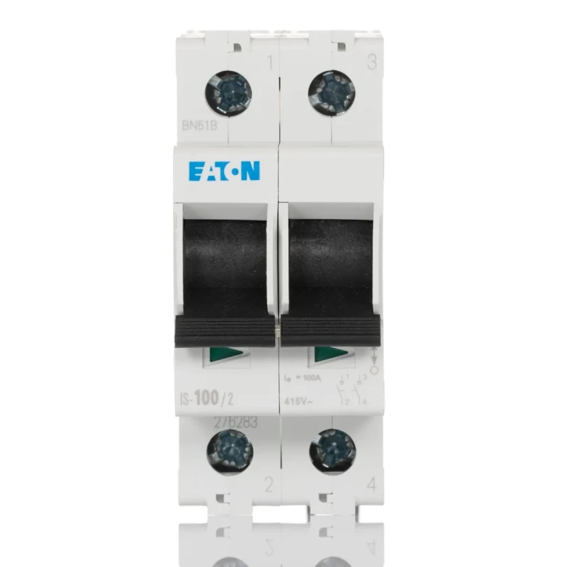 Eaton 2-Pole Surface Mount Isolator Switch, 100A, IP40, Screw Terminal, 415V 1 Phase IP40