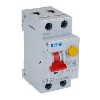 Eaton PKNM Series Residual Current Device 10A 2-Pole 30mA Type C 10kA Breaking Capacity 230V AC 236082 PKNM-10/1N/C/003-A-MW