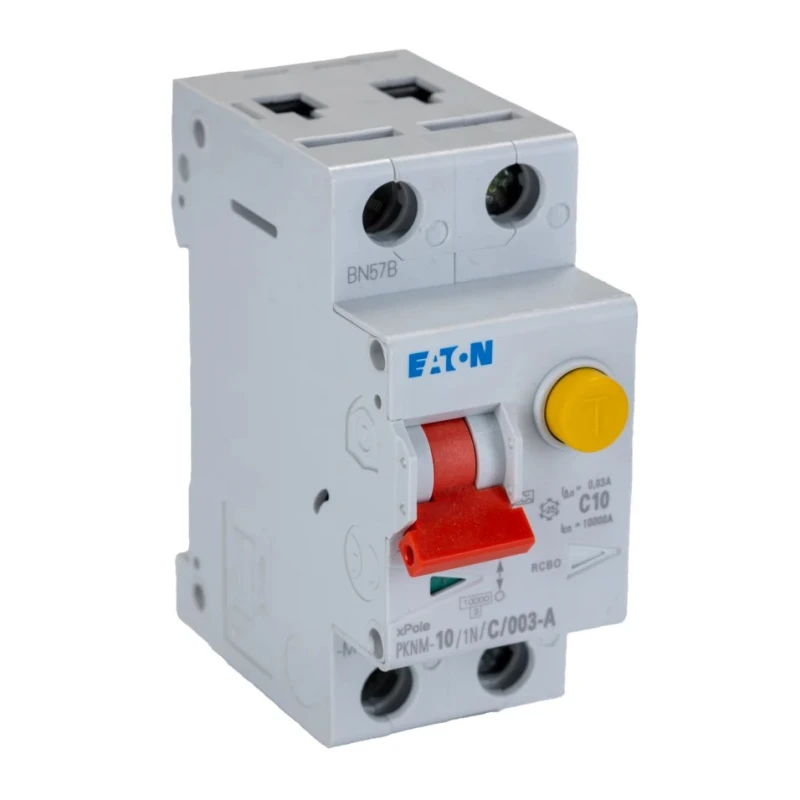 Eaton PKNM Series Residual Current Device 10A 2-Pole 30mA Type C 10kA Breaking Capacity 230V AC 236082 PKNM-10/1N/C/003-A-MW