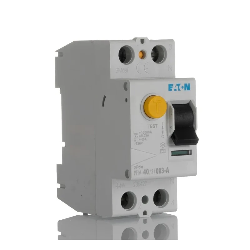 Eaton Residual Current Device PFIM Series 40A, 2-Pole, 30 mA Trip Sensitivity, Type A, 10 kA 235427 PFIM-40/2/003-A-MW