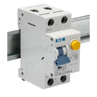 Eaton Residual Current Device PKNM Series 20A 2-Pole 30 mA Type C 10 kA 230V AC 236249 PKNM-20/1N/C/003-A-MW