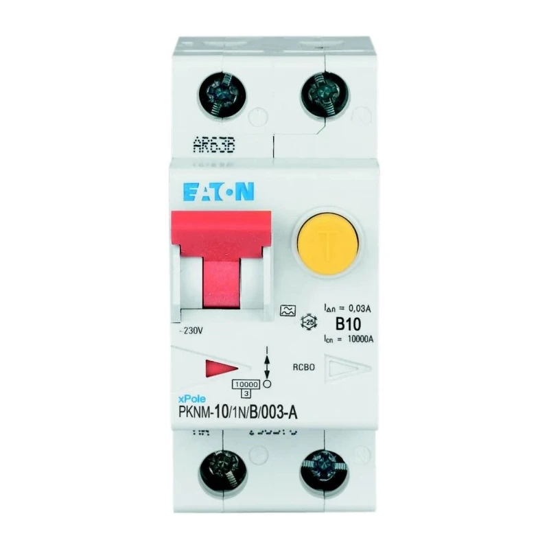 Eaton Residual Current Device 10A 2-Pole 30mA Type B 10kA Breaking Capacity 230V AC 236072 PKNM-10/1N/B/003-A-MW