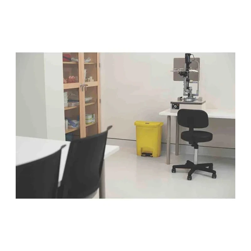 Rubbermaid Commercial Products Resin Waste Bin 30L Yellow Pedal Lid Slim Jim 1883573