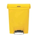 Rubbermaid Commercial Products Resin Waste Bin 30L Yellow Pedal Lid Slim Jim 1883573
