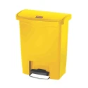 Rubbermaid Commercial Products Resin Waste Bin 30L Yellow Pedal Lid Slim Jim 1883573