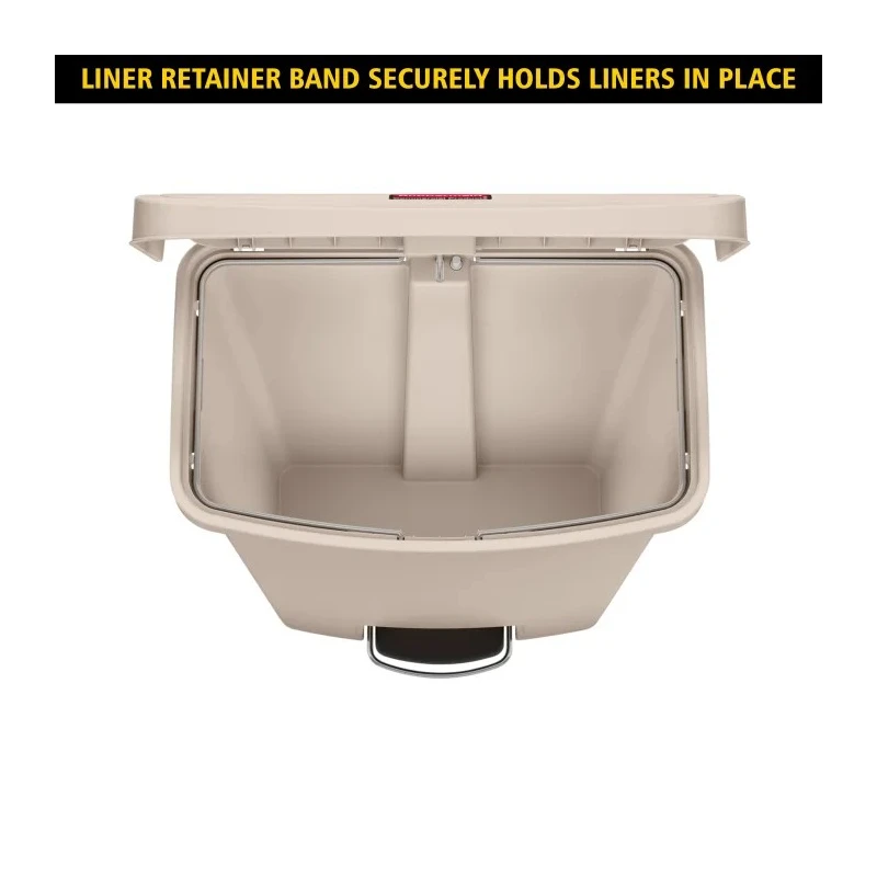 Rubbermaid Commercial Products Resin Waste Bin 30L Yellow Pedal Lid Slim Jim 1883573