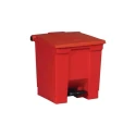 Rubbermaid Commercial Products Legacy Step-On 30L Red Pedal Plastic Waste Bin FG614300RED
