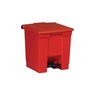 Rubbermaid Commercial Products Legacy Step-On 30L Red Pedal Plastic Waste Bin FG614300RED