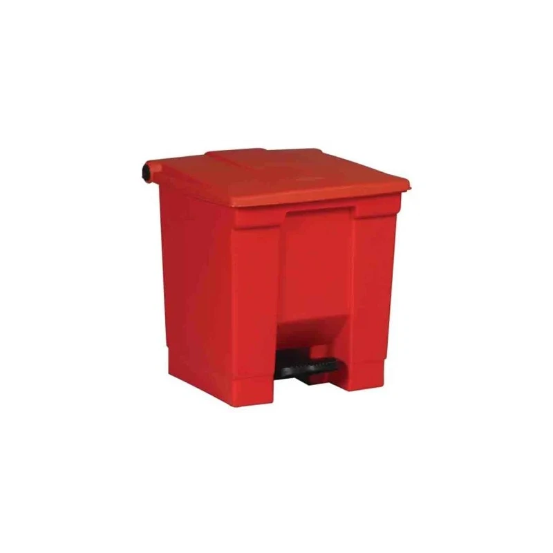 Rubbermaid Commercial Products Legacy Step-On 30L Red Pedal Plastic Waste Bin FG614300RED
