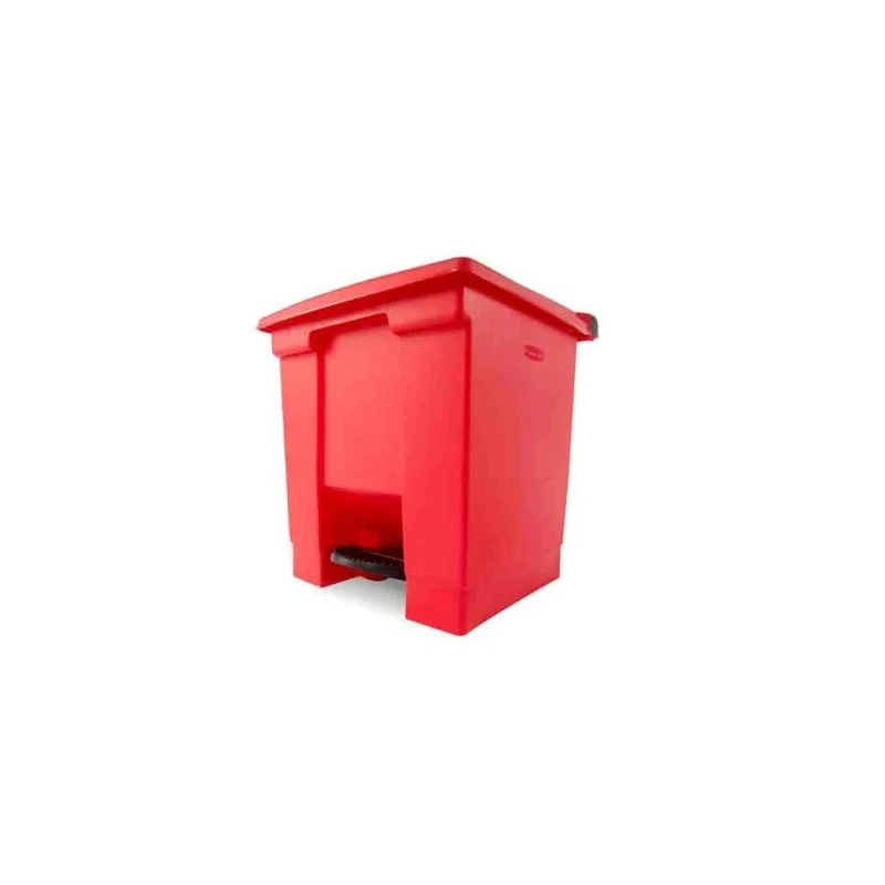 Rubbermaid Commercial Products Legacy Step-On 30L Red Pedal Plastic Waste Bin FG614300RED