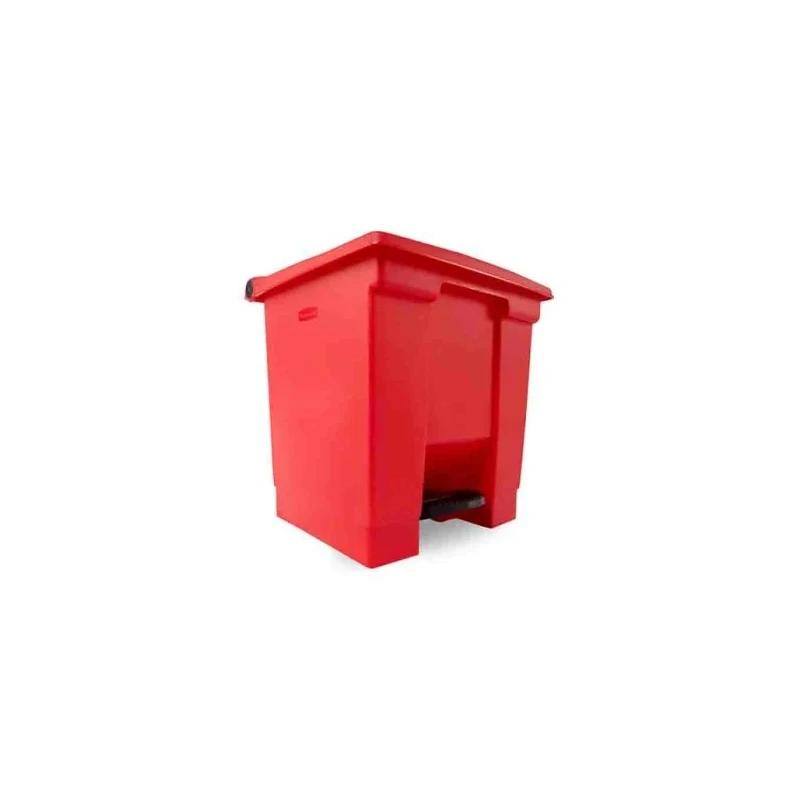Rubbermaid Commercial Products Legacy Step-On 30L Red Pedal Plastic Waste Bin FG614300RED